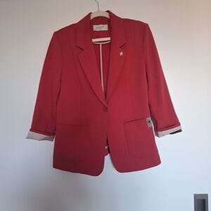 PIZARA LINE Women's Soft Strechy Red Blazer Marine Style Size S/M